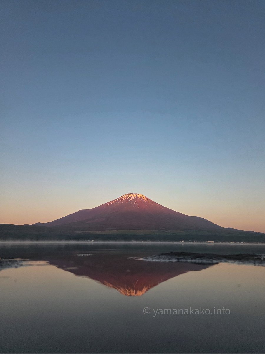 yamanakako_info's tweet photo. #おはよう富士山 
今朝は昨日より気温が下がりいい天気になり、赤く染まりました
#赤富士 #富士山 #山中湖 #赤富士の逆さ富士 #mtfuji #fujisan #イマソラ #イマフジ #富士山と山中湖 #mysky #逆さ富士 https://t.co/t2Nk6JtyUE