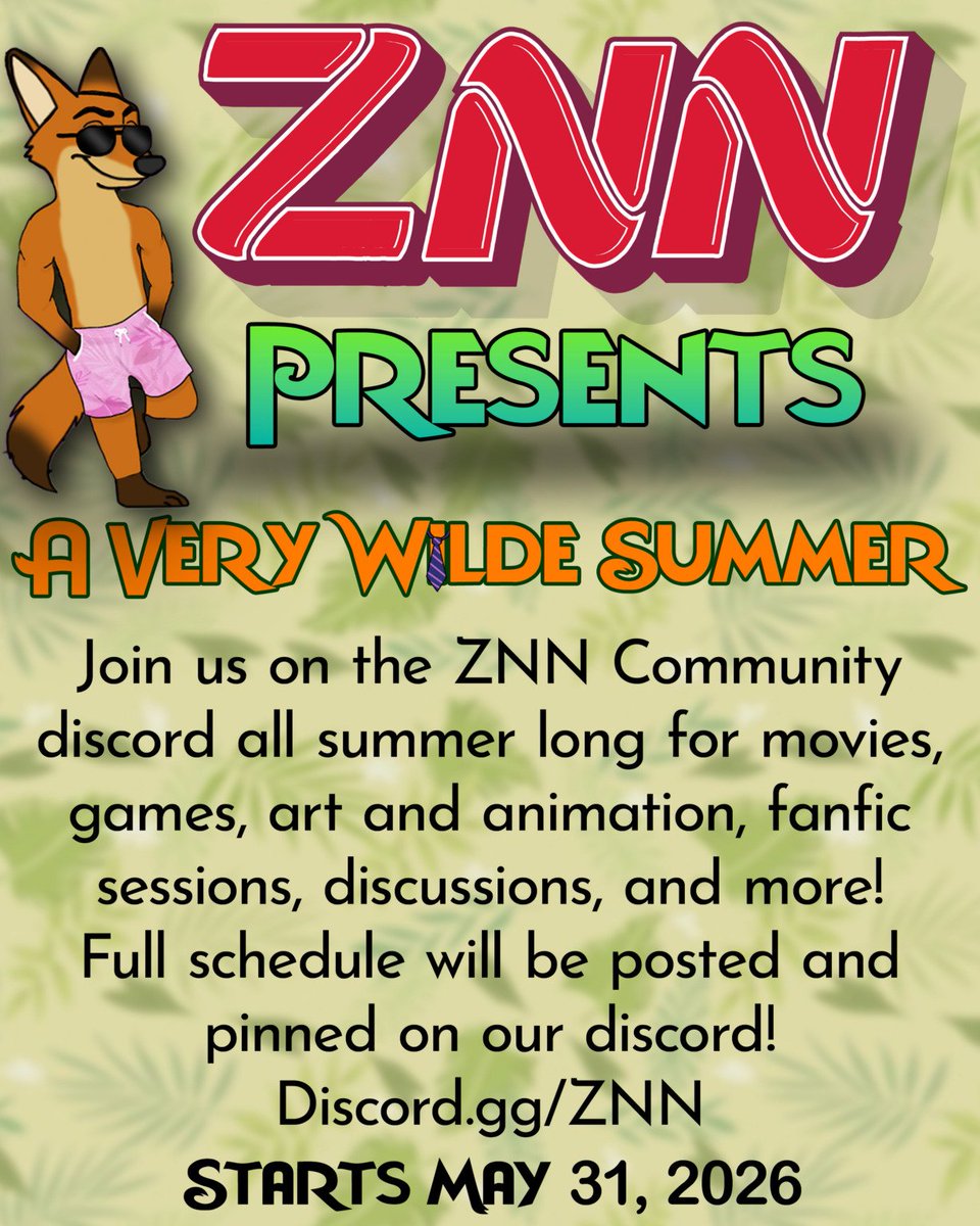 Zootopia_News's tweet photo. Join the ZNN Discord for a Very Wilde Summer! Starting tomorrow is the first challenge, to draw Nick Wilde! Open to everyone so come on by!
https://t.co/MCkY6FiafA https://t.co/YunfEmY5ZP