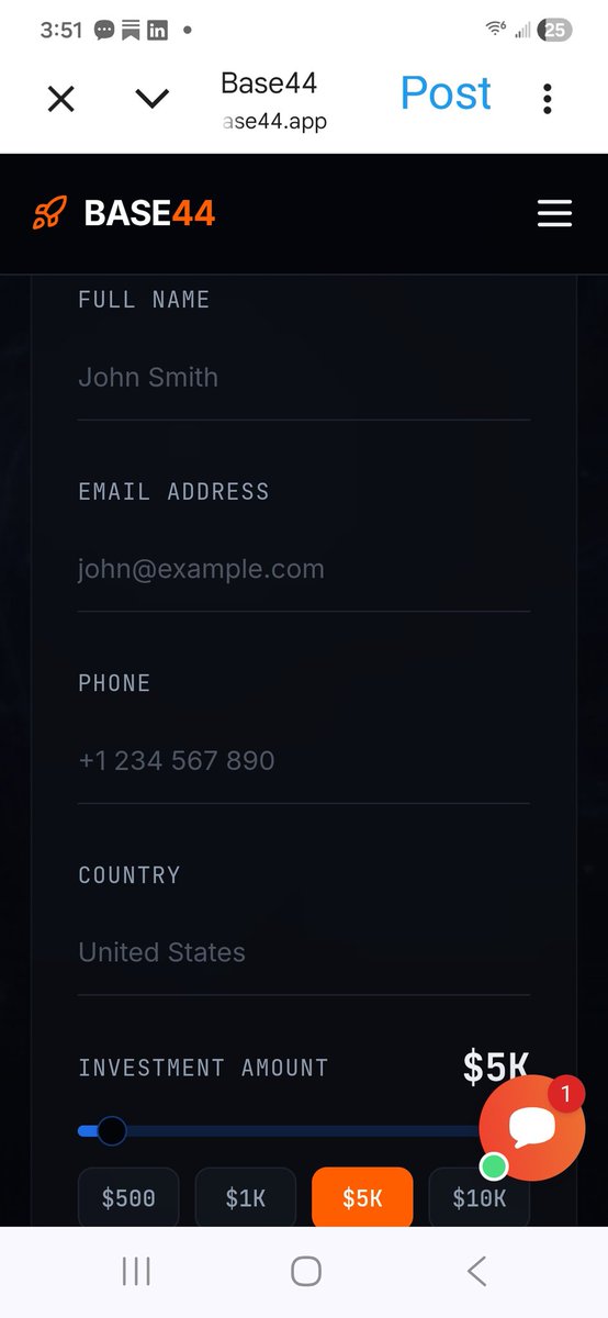 centauri4's tweet photo. @bstoneresearch @mistressdivy Sorry but, the "Contact"
information on the #Base44
(.app) website is totally
generic! That is not a good
look and does not evoke
any confidence at all.
("john@example.com"
seriously!?!) https://t.co/ixqqqHJsTq