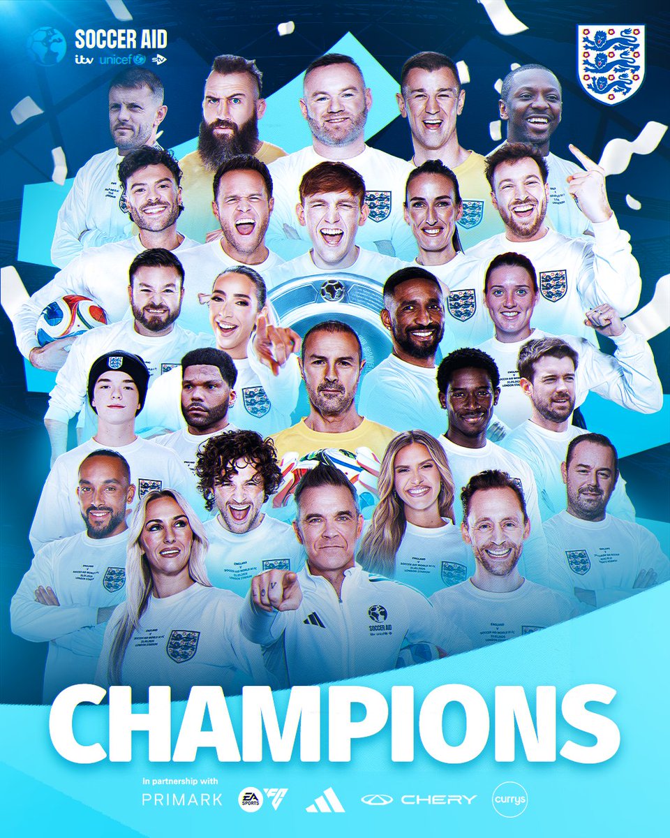 socceraid's tweet photo. CHAMPIONS AGAIN 🏴󠁧󠁢󠁥󠁮󠁧󠁿🏆

@Primark | @EASPORTSFC | @adidasUK | @CheryAutoCo | @currys https://t.co/pXDKbPcycK