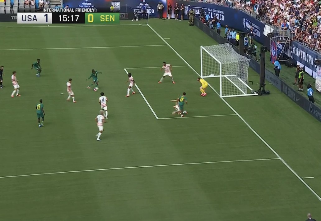 TouchlineX's tweet photo. 🚨 𝗡𝗘𝗪: Nicolas Jackson received a HUGE chance to equalize but he BLASTS it WIDE! https://t.co/mNw6eNBWAu
