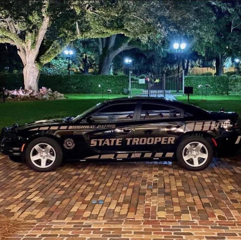 FloridaScanner's tweet photo. Peekaboo! You may not see FHP in their Ghost 👻 cars, but they see you! 🚔 

This unique design is translucent on the car but reflective when lights appear illuminating the design. 

If you pass one of these, you might not know it’s FHP until you see the blue lights 🖲!!

#FHP https://t.co/Ya7YZOzmlh
