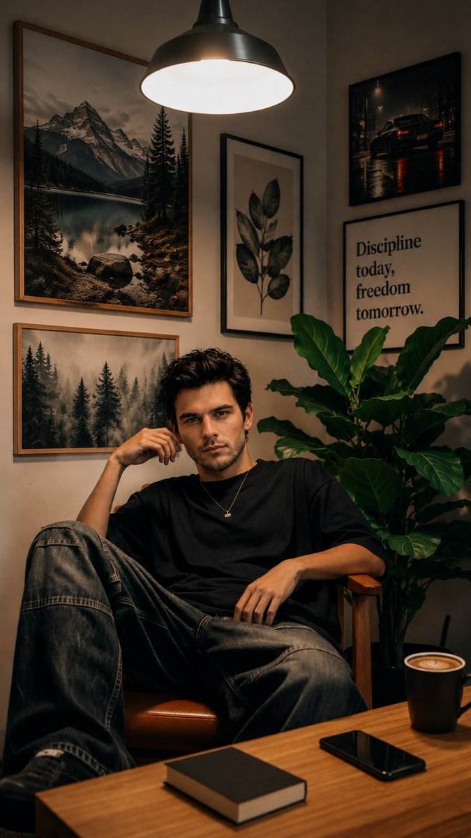 Cozy Workspace Café Portrait