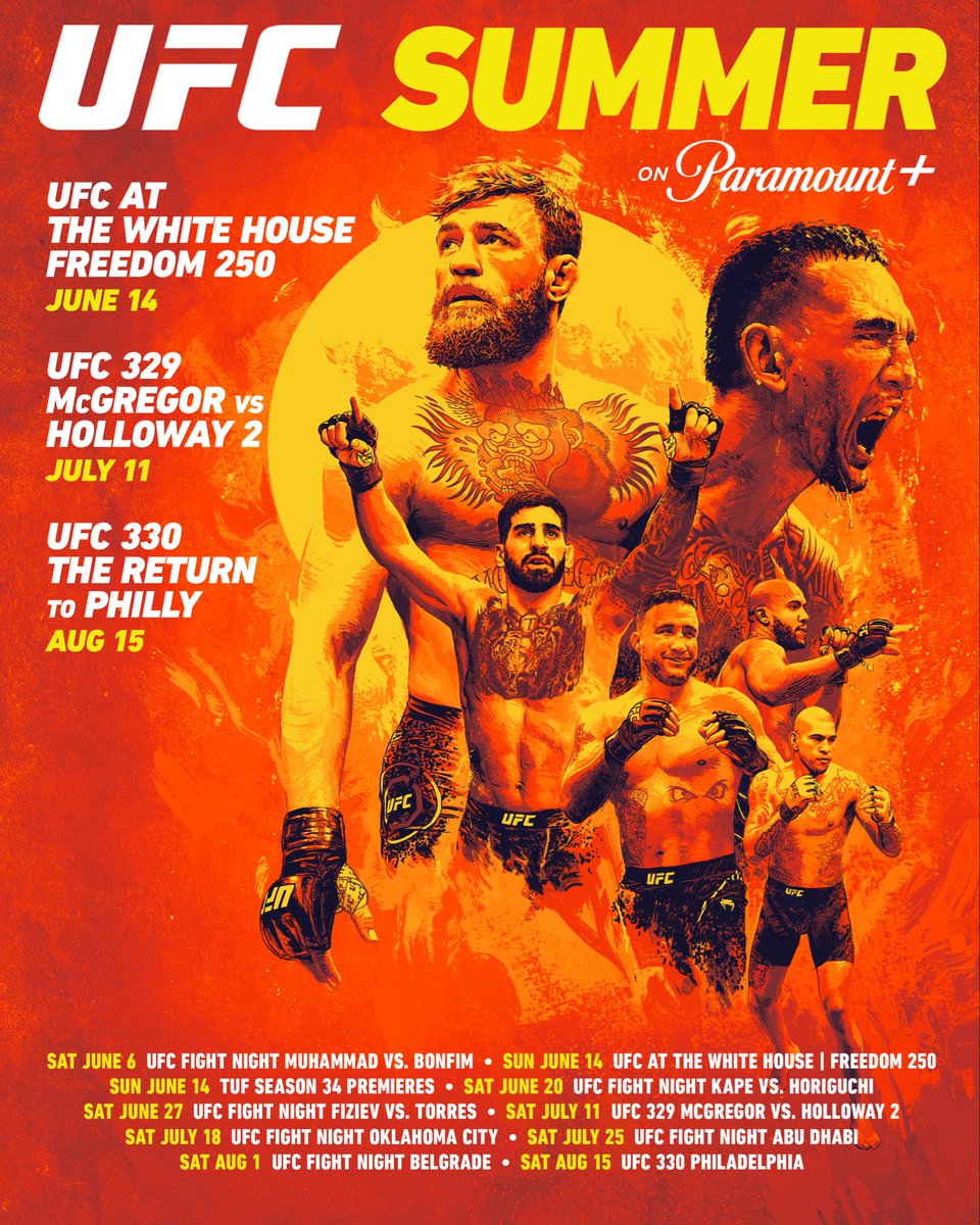 paramountplus's tweet photo. BLAZING summer ahead 🔥🔥🔥 #UFConParamount https://t.co/GMN10zgeFr