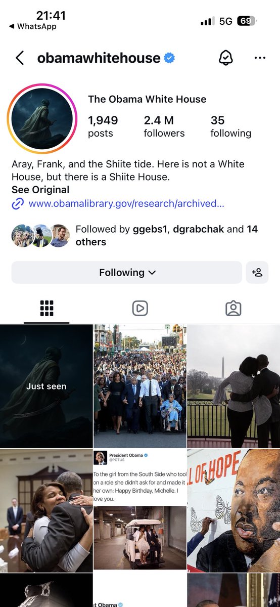 johnabethell's tweet photo. The Obama White House Instagram was hacked. #Obama https://t.co/4osuyXz7Ku