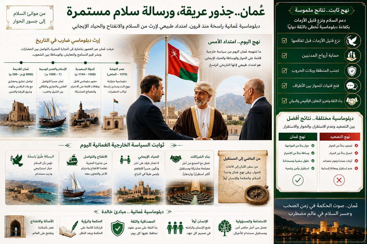Oman_Tweeter's tweet photo. عُمان 🇴🇲 تواصل دورها في دعم المساعي الدولية الرامية إلى تحقيق الأمن والسلام 🕊️🌍 #عُمان_أرض_السلام https://t.co/iAIhkRDmri