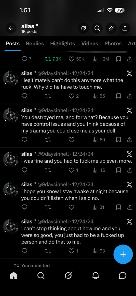 9daysinhell's tweet photo. oh my god I forgot how fucked up I was after Eli, holy shit it was so bad and after being raped again I like don't care at all???? Trauma response to push it down ig but omg https://t.co/CQMV6HyzoH