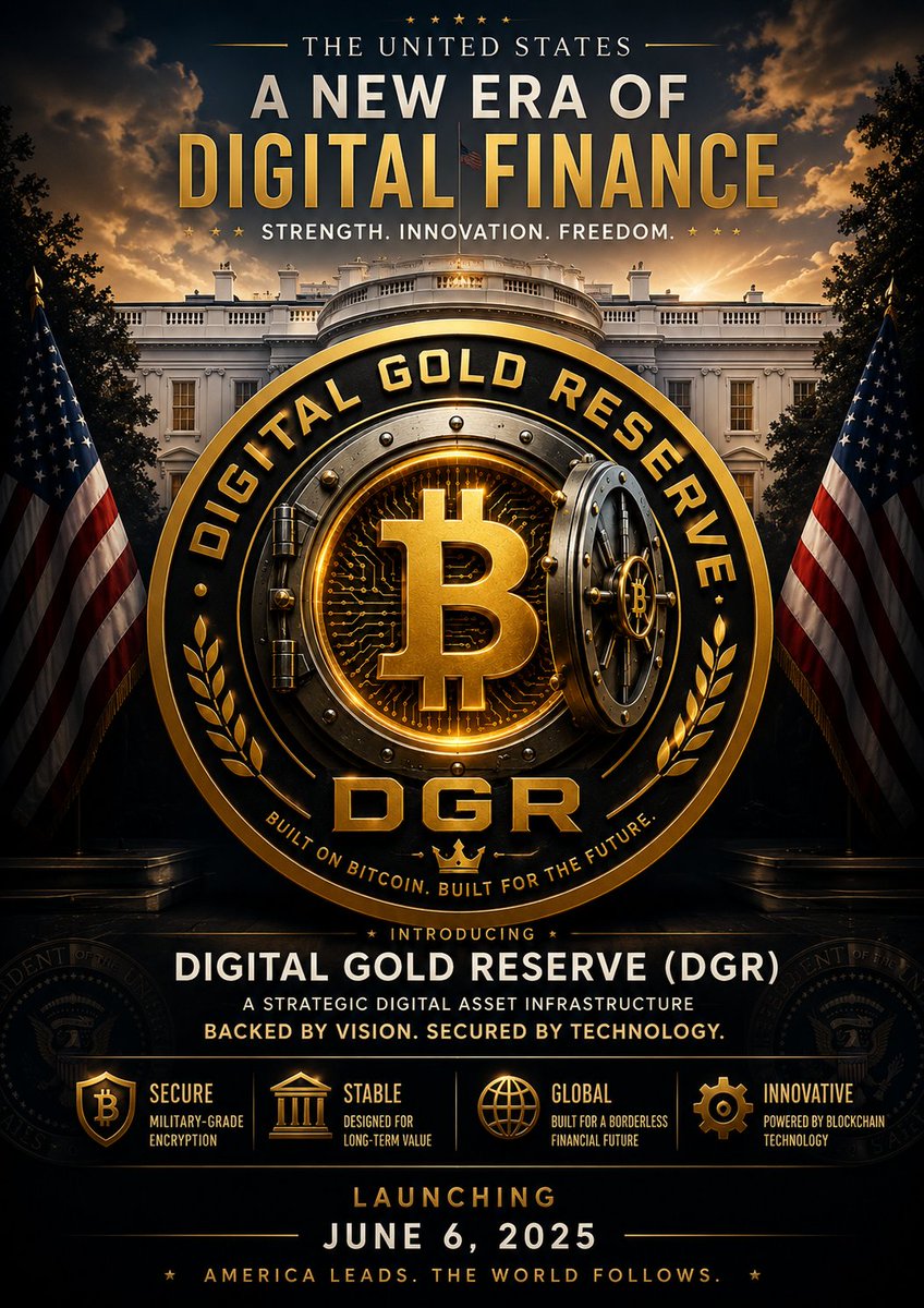 BTC_Warriors1M's tweet photo. DIGITAL GOLD RESERVE (DGR)
A Strategic Digital Asset Infrastructure
Vision ,Secured by Technology
🔒 SECURE — Military grade encryption
🏛 STABLE — Designed for long-term value
🌐 GLOBAL - Borderless financial future
⚙️ INNOVATIVE - Powered by blockchain

https://t.co/Hi2kIBWtlz https://t.co/nx7A5v2gSx