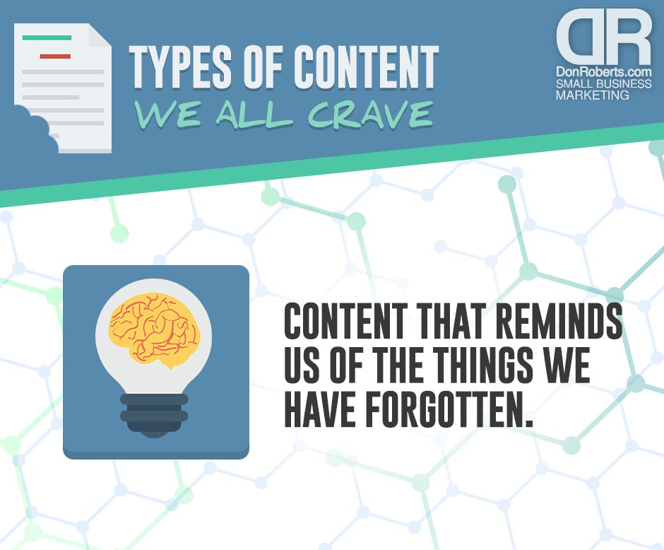 DonRoberts's tweet photo. Content Marketing Tip - Helping consumers recall things. https://t.co/QHqqQPmSBA #digitalmarketing #marketingonline #sanjosecalifornia #chamberofcommerce https://t.co/7XZ4IRdM9w