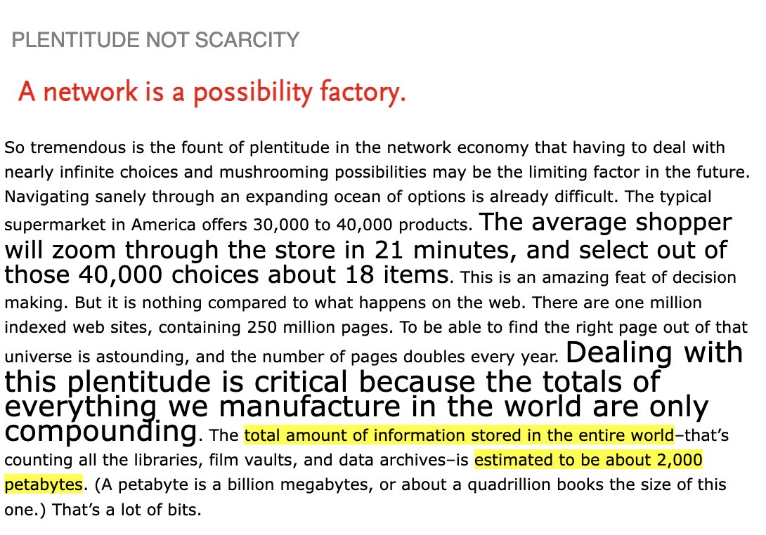 kevin2kelly's tweet photo. This is a section of my New Rules for the New Economy book published in 1998. Full book can be read at: https://t.co/1ApFHFcAgY #kknewrules https://t.co/nTebWMcsRl