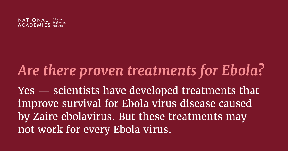 theNASEM's tweet photo. When #Ebola outbreaks make headlines, clear information is critical.

We break down the evidence behind approved Ebola treatments, the role of early supportive care, and ongoing research to improve outcomes.

Read our #BasedOnScience article: https://t.co/6RNotzEKPD https://t.co/lZosTImX0q