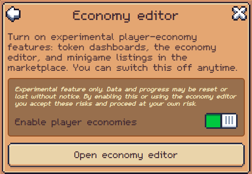 oscardsr's tweet photo. @ShaelRoirand @SunflowerLandES @0xSunflowerLand You can create a new economy in this section and implement your game. Once it's ready and approved, they can implement it.

You can do this from here: Game options > Advanced > Developer options > Experiments > Economy editor https://t.co/sFrgN01qzp