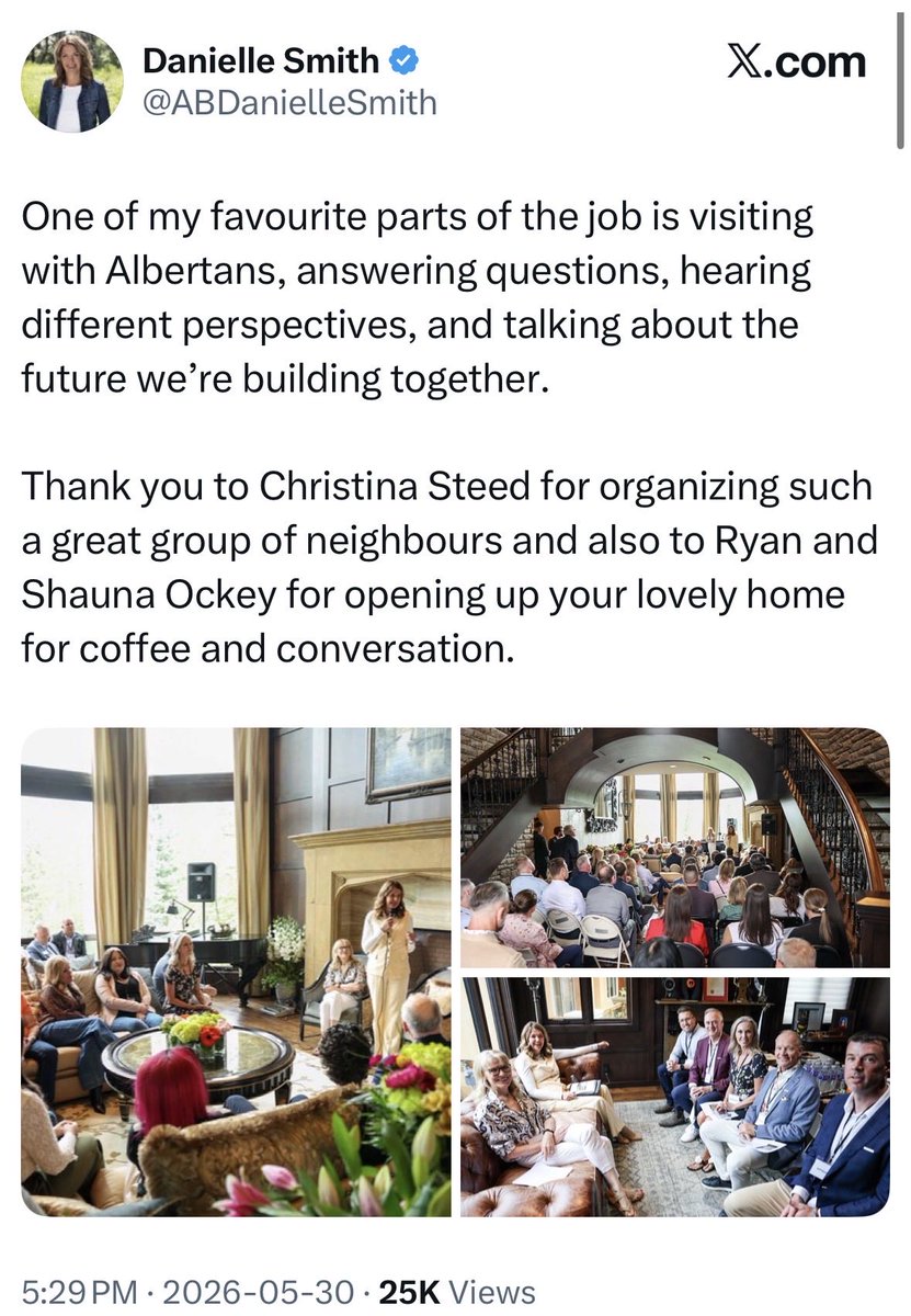 JasonOnTheDrums's tweet photo. #ableg

Put it together:

✅ A UCP donor

✅ Whose foundation gets MILLIONS in public money

✅ is lobbying the Premier’s office for MILLIONS more

✅ Hosting the Premier for ‘coffee’

When Smith posted the photos, she mentioned NONE of it

That’s the conflict she didn’t disclose https://t.co/BKRmrA641n