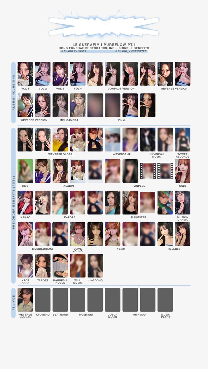 chie　残1 Man プリクラ 全員分 9枚 POPUP韓国 310526 - LE SSERAFIM - PUREFLOW pt1 - Member photocard & benefit