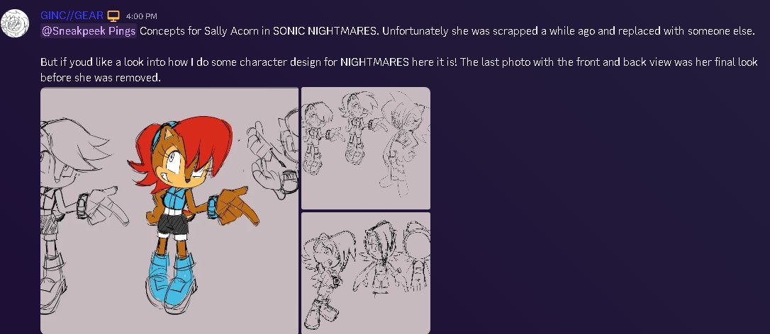 BillyBlueSphere's tweet photo. Concept art that was made for Sally Acorn before she was eventually scrapped.
Art by @GINCGEAR https://t.co/VA2Vk4y60D