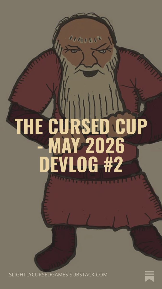 slightlycursedg's tweet photo. Cursed Cup May 2026 Devlog #2 Fighty Dwarf will have ya! https://t.co/qw7Sx17hgB https://t.co/JGwCo9ZW7G