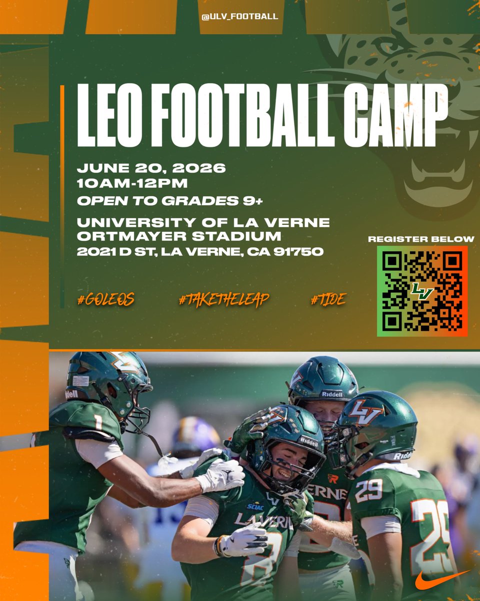 TateMensonides's tweet photo. Thank you Coach @RSanchezULV for the invite to camp! @ULV_Football https://t.co/Hv8KyEQQgK