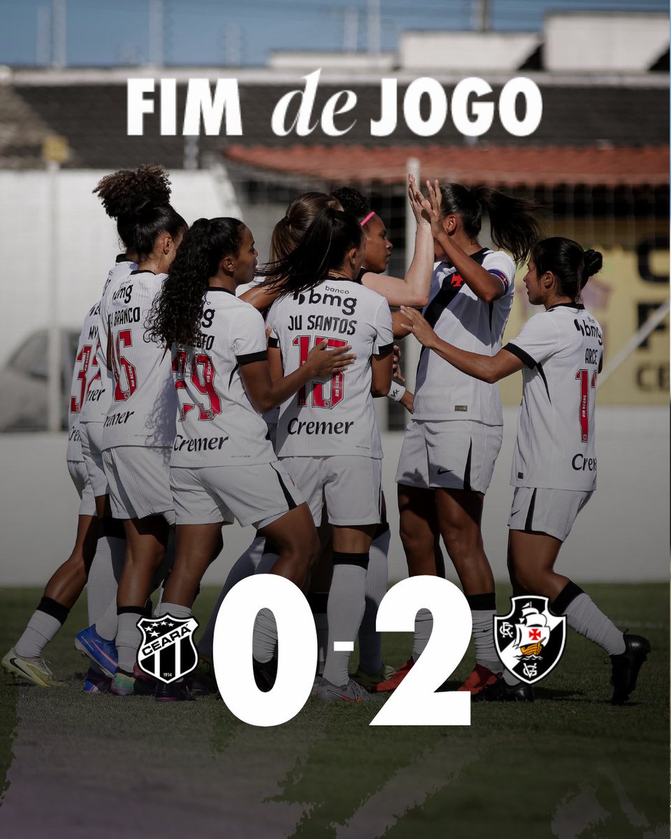 vasco_feminino's tweet photo. FIIIIIIIMMM DE JOGO NA CIDADE VOZÃO! 👊💢
As #MeninasDaColina vencem o Ceará por 2 a 0, com gols de Lidy e Helô, e fecham a 12ª rodada do Brasileiro A2 na liderança com 34 pontos conquistados ☑️
VAMOOOOOS, VASCO! 💢
📸 Gabriel Borges
#CEAxVAS 0️⃣✖️2️⃣
#BrasileiroFemininoA2
#VascoDaGama