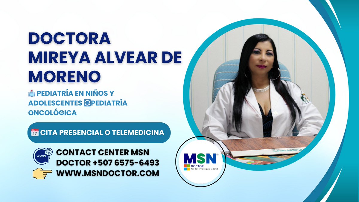 msndoctortv's tweet photo. Amplia experiencia en atención integral de niños y adolescentes, su especialidad en pediatría oncológica, brindando cuidado humano, precisión médica y acompañamiento permanente.
https://t.co/wH0oyXexQI https://t.co/9duJgxpart