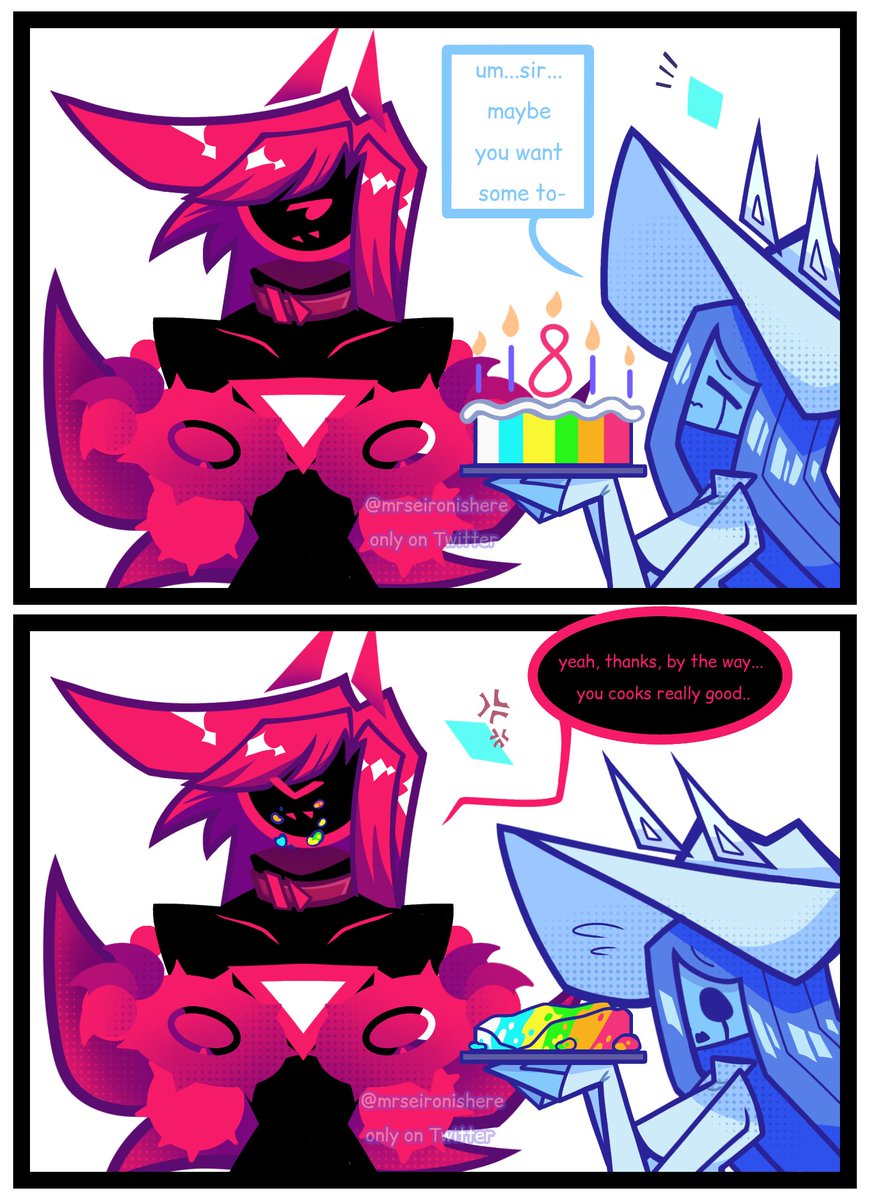 mrseironishere's tweet photo. not a second passed before the cake was gone... well... at least he liked it....

#JSAB #justshapesandbeats https://t.co/GsSWYB7Xkt