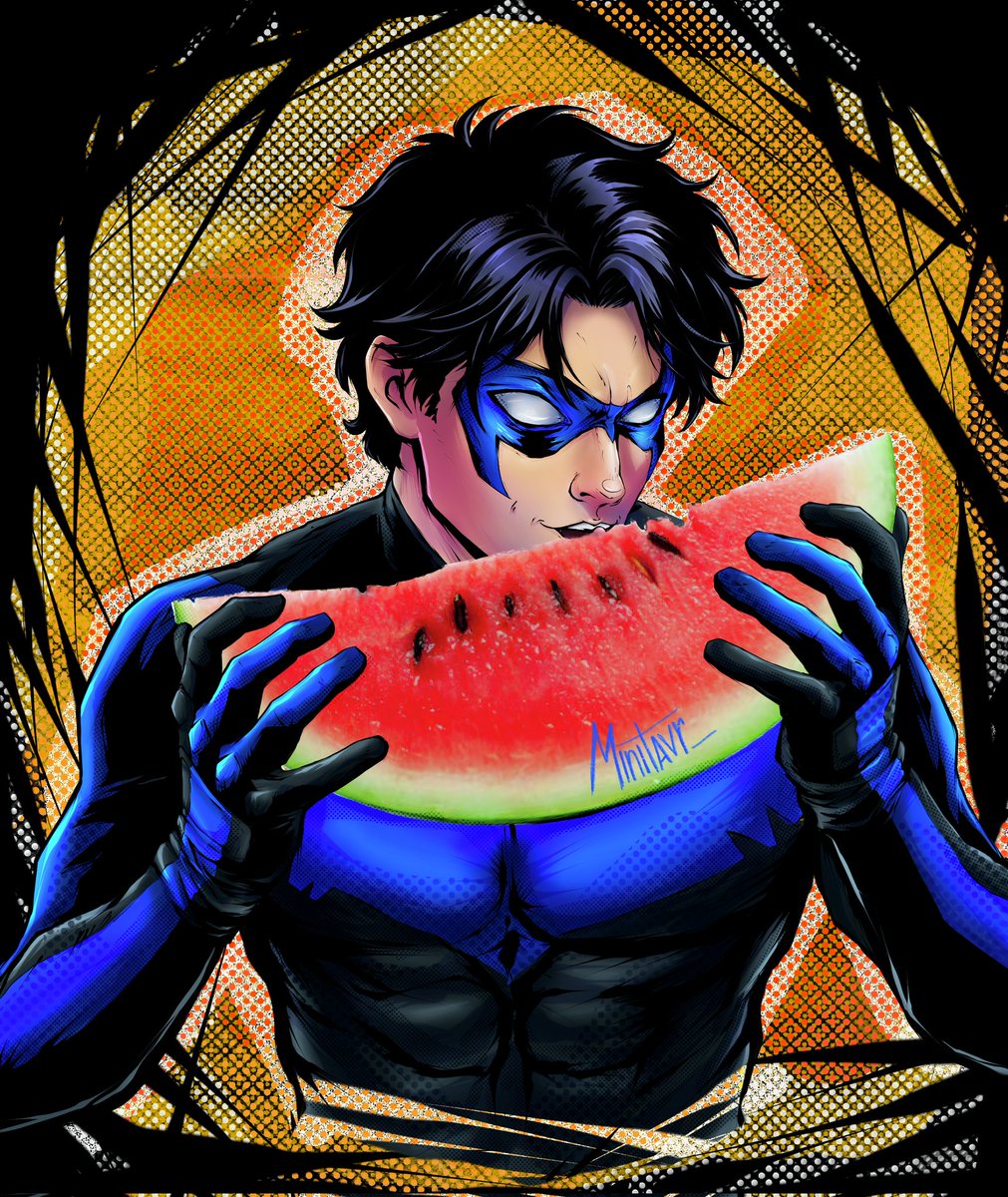 minitavr_'s tweet photo. Этот челлендж зашёл слишком далеко хахах
#Nightwing #dc #art #watermelon #batman #digitalart #robin https://t.co/FBtplq9aUx