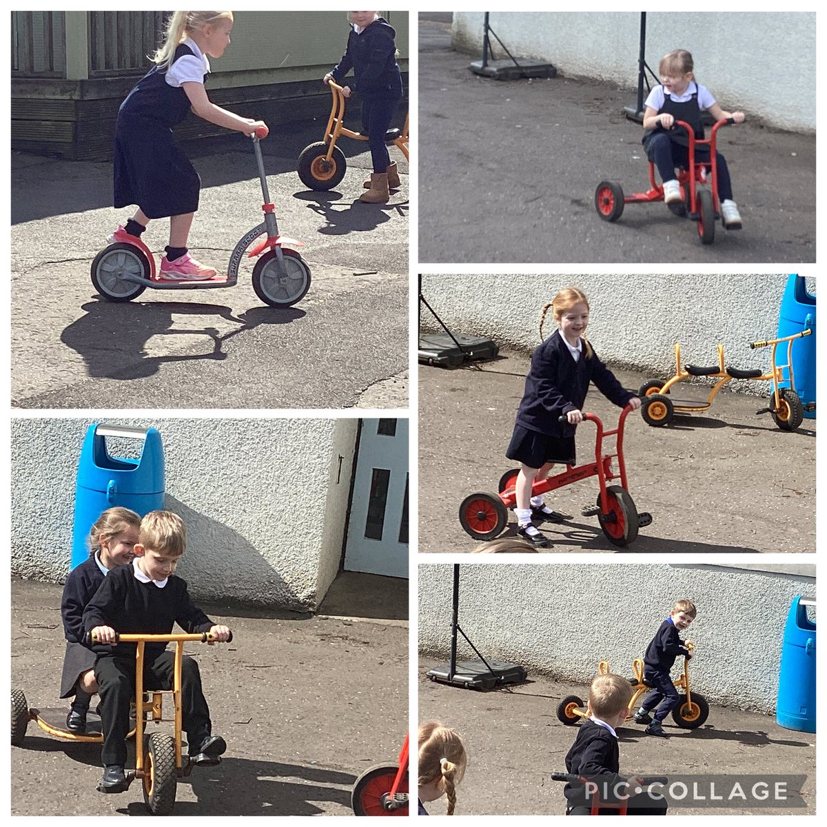 SpringsidePS's tweet photo. Outdoor play in the sunshine ☀️🚲 Our P1/2 pupils developing balance, coordination, turn-taking and teamwork skills through active play experiences. It is wonderful to see everyone building confidence, resilience and friendships while having lots of fun together! 👍 https://t.co/glakL301jO