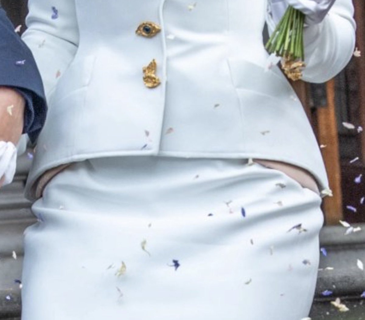 francemothers's tweet photo. Dua Lipa’s custom Schiaparelli wedding suit (a nod to Bianca Jagger) was gorgeous, and undoubtedly chic —the fit/construction however, was indeed a very obvious issue. https://t.co/BBLS5XSj0e