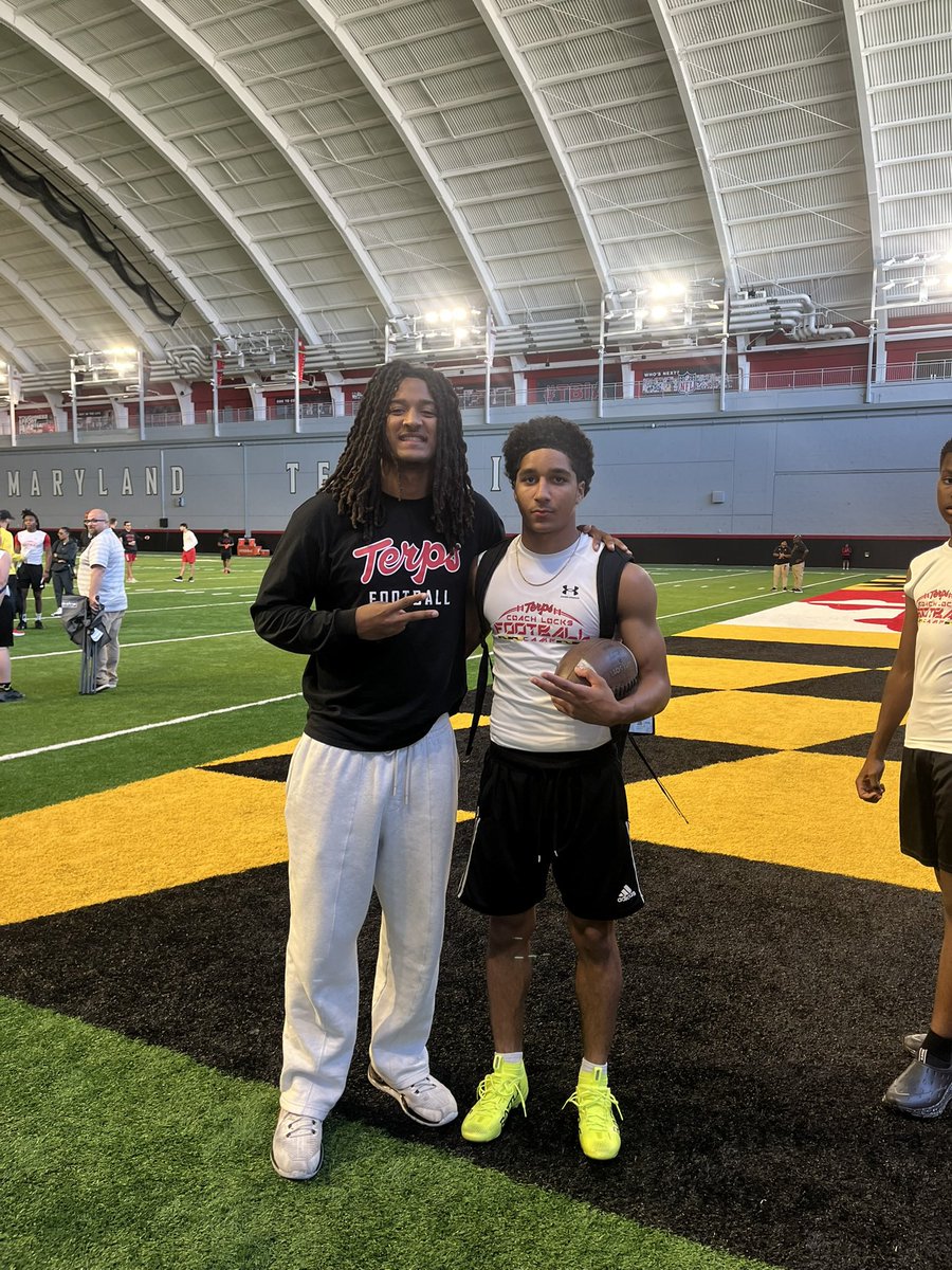tyson_walk52778's tweet photo. Had a great time @TerpsFootball qb camp, Learned a lot! Got 2nd in the long ball challenge (64yards)@CJTrickett9 @malikw2025 @CoachLocks @FlaimRonn @StJoe_Football https://t.co/MwB4KAxiNy