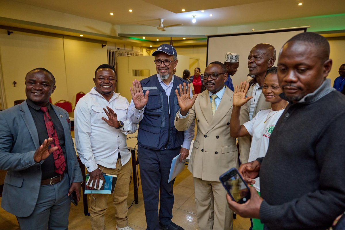 DrTedros's tweet photo. Ending the #Ebola outbreak in eastern #DRC’s Ituri Province will depend on the role of local leaders who best know their communities, the challenges and the solutions that can be taken in such a complex context.

I deeply appreciated the chance to meet with and listen to community leaders from faith, women’s, youth, business and other sectors last night in the Ituri capital, Bunia.

We discussed the critical importance of community ownership of the response to Ebola. This is essential to building the trust needed to life-saving behaviors, including urging people to report early for medical care, safe and dignified burials and fighting misinformation.

DRC has strong experience in ending Ebola outbreaks, and doing so has relied heavily on community action. I committed @WHO’s unwavering support to local leaders to end the outbreak as rapidly as possible.