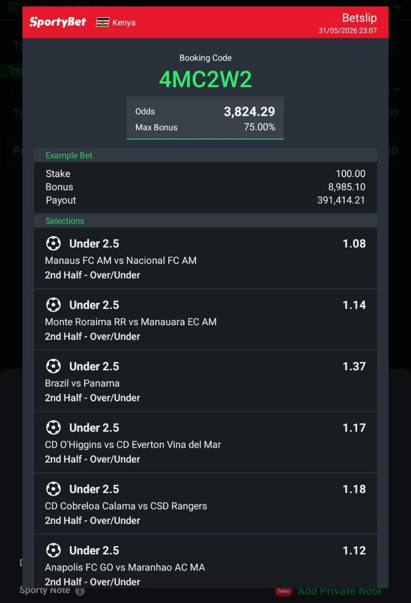 odinaka_99's tweet photo. 2nd half under 2.5 ⚽

Gamble responsibly 🔞 https://t.co/rbvvxseFUr