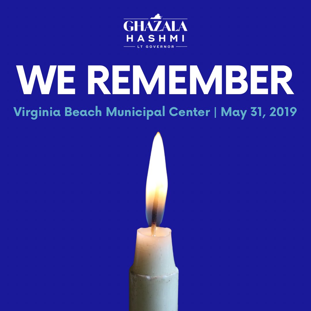ltgovhashmi's tweet photo. Today, we honor the memory of the 12 individuals whose lives were taken in the Virginia Beach Municipal Center shooting. We remember them, support those who continue to grieve, and reaffirm our commitment to building safer communities for all Virginians. https://t.co/h1iRXwC1dG