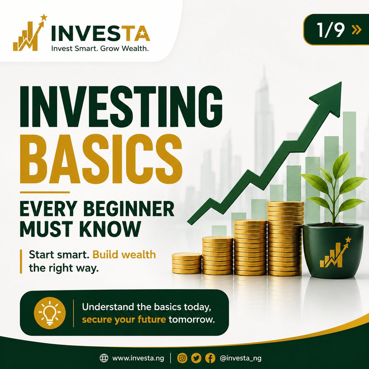 FideCrypt's tweet photo. 📊 Investing 101: The Basics You Must Know
Most people think investing is gambling.
It’s not.
Investing is simply putting your money to work so it can grow over time.
In this carousel, you’ll learn: • What investing really means
• Why saving alone is not enough
• https://t.co/pH6uMtE6gJ