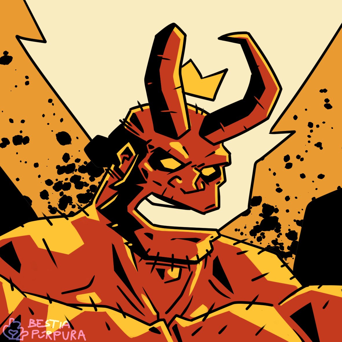 BestiaPurpura's tweet photo. Hellboy when he wakes the devil or something like that because it's been a while since I read the comic. https://t.co/FMjX0z4uKX