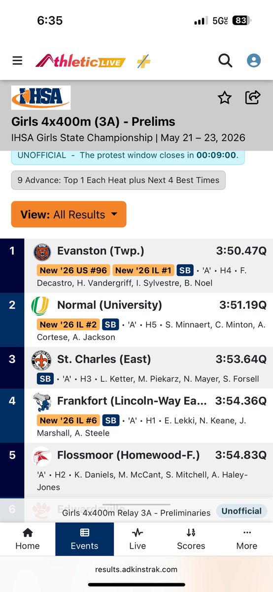 AubreeHJ's tweet photo. Finals 4x4 video( prelims we ran a 3:54 and qualified) we were seated as 7th and in finals we came and took 3rd place! Extremely proud of my relay and we conquered so much. I ran anchor leg with a 57.00 split! 🔥🔥🔥#track #IHSA https://t.co/YnULreqtfx