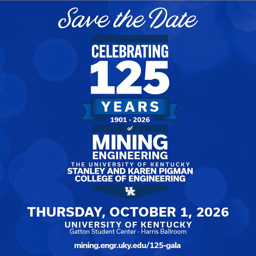 ukyengineering's tweet photo. We've got a big mining milestone coming up! 🪨 🎉

Join the Pigman College of Engineering in commemorating the 𝟭𝟮𝟱𝘁𝗵 𝗔𝗻𝗻𝗶𝘃𝗲𝗿𝘀𝗮𝗿𝘆 𝗼𝗳 𝘁𝗵𝗲 𝗗𝗲𝗽𝗮𝗿𝘁𝗺𝗲𝗻𝘁 𝗼𝗳 𝗠𝗶𝗻𝗶𝗻𝗴 𝗘𝗻𝗴𝗶𝗻𝗲𝗲𝗿𝗶𝗻𝗴 with a celebratory gala. 

📅 Oct. 1
🕕 6 -10 p.m.
📍University of Kentucky Gatton Student Center - Harris Ballroom
📨 RSVP at https://t.co/zE52yUeI4R