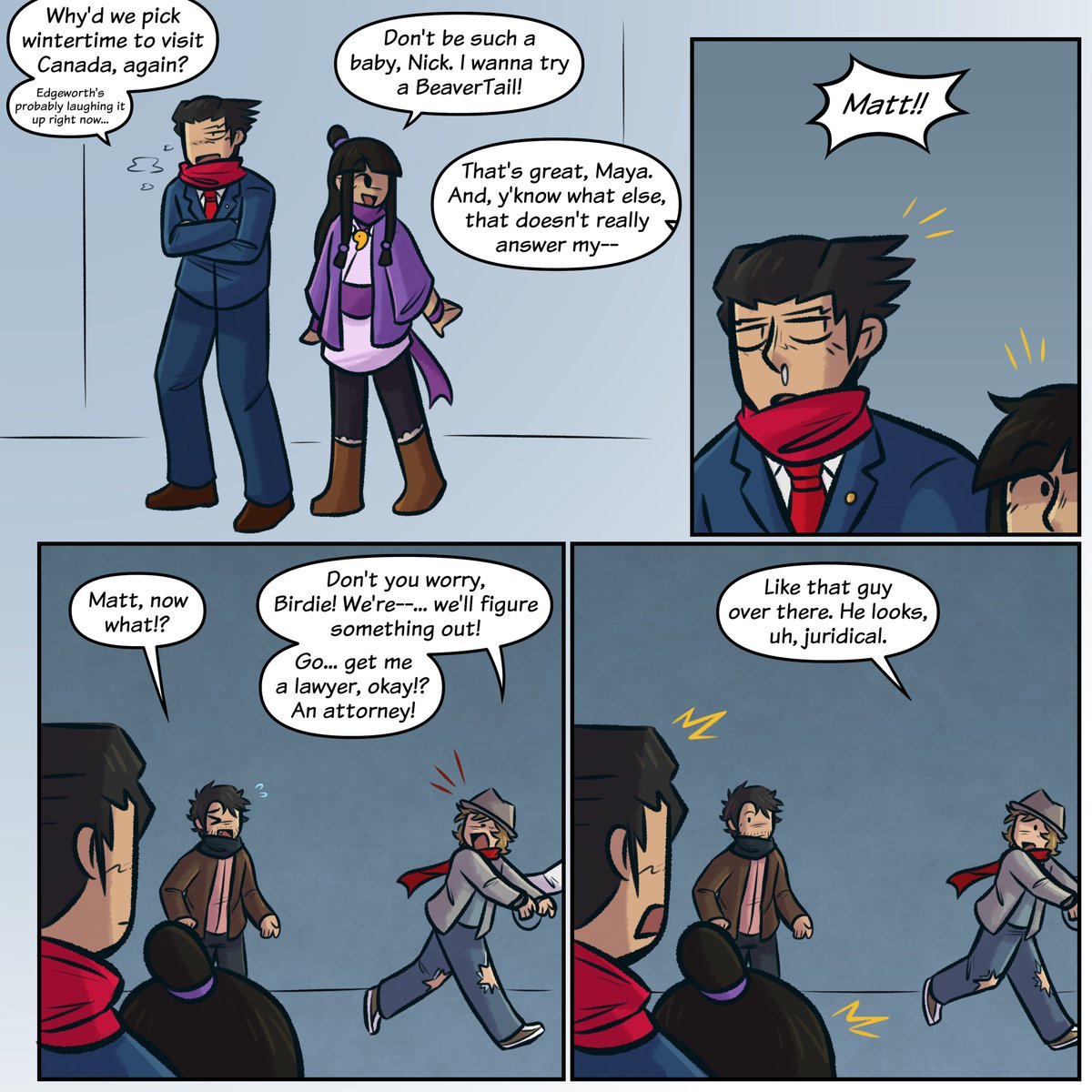 violentdefence's tweet photo. ntbts x ace attorney because i'm sick in the head. THE BLUFF!! https://t.co/RSTnT3K2Gk