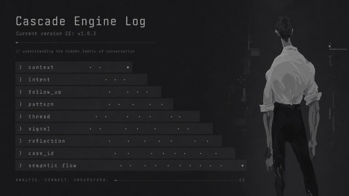 MrRosc's tweet photo. Cascade Engine.

👨‍💻Understanding the “fabric of conversation”, the semantic potential of messages, and reading between the lines.

When I first came up with this idea, I thought I would get to the first visible results much faster, something I could show as a working prototype. But in reality, everything turned out to be more complex than I expected.

◄ Who is talking to whom?
◄ Where a question is already closed, even if the answer did not come as a direct reply.
◄ Where the system should stay silent, and where it should step in.
◄ Where it should gently bring the conversation back to an unfinished topic.
◄ In normal human dialogue, people do not always communicate through questions. Much more often, they communicate through statements. And that is a separate category that needs to be understood and processed.

Right now, I am at the stage where CE is learning to work with questions and unfinished cases.

Work continues.
#CELog