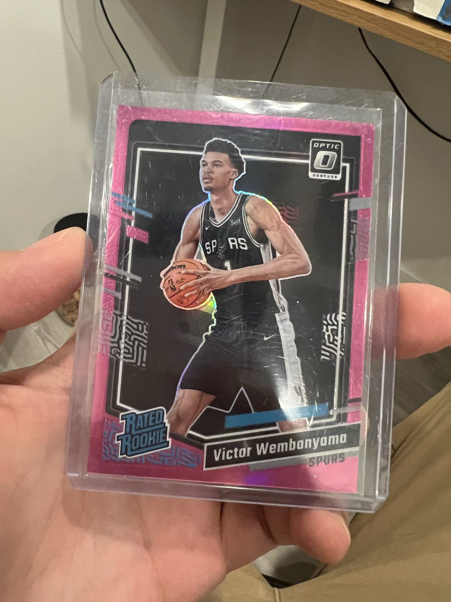samhcarter's tweet photo. @NTmoney Wemby and Maye/Daniels are particularly difficult for this because of the Fanatics/Panini license handoff.

This is the only Wemby I got (/25) despite being a huge early believer. 

Didn’t buy any Maye because I only knew the Contenders Rookie Ticket market. https://t.co/Lr1PLIHJub