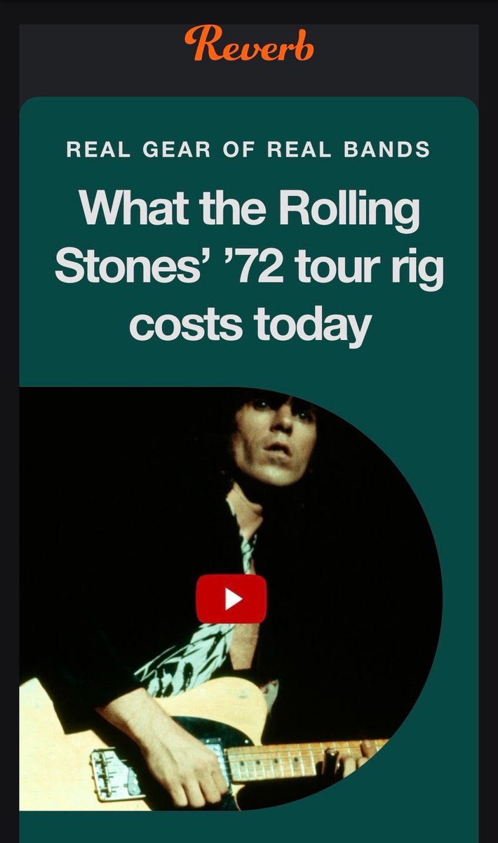 SomeGetcha's tweet photo. Bursts, Teles, and a wall of SVTs.
We priced out the Rolling Stones’ 1972 tour rig—and what that same gear costs today. The jump is… massive.

Affiliate: https://t.co/p0USFporcH https://t.co/OFR0TWRirW