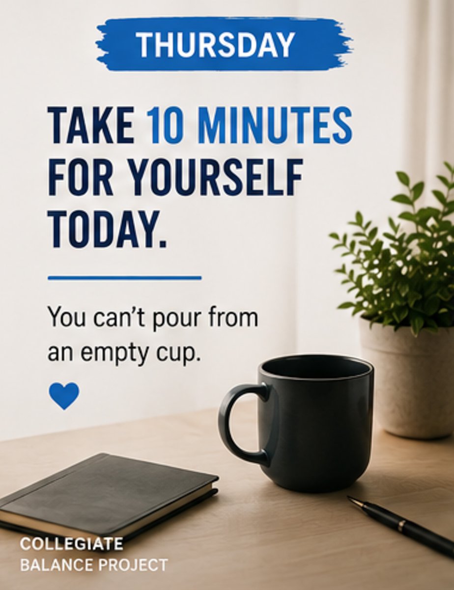CollegiateBP's tweet photo. Take ten minutes today to focus on your breathing. Sometimes slowing down is exactly what we need. #Mindfulness #SelfCare https://t.co/rJIgNbMesP