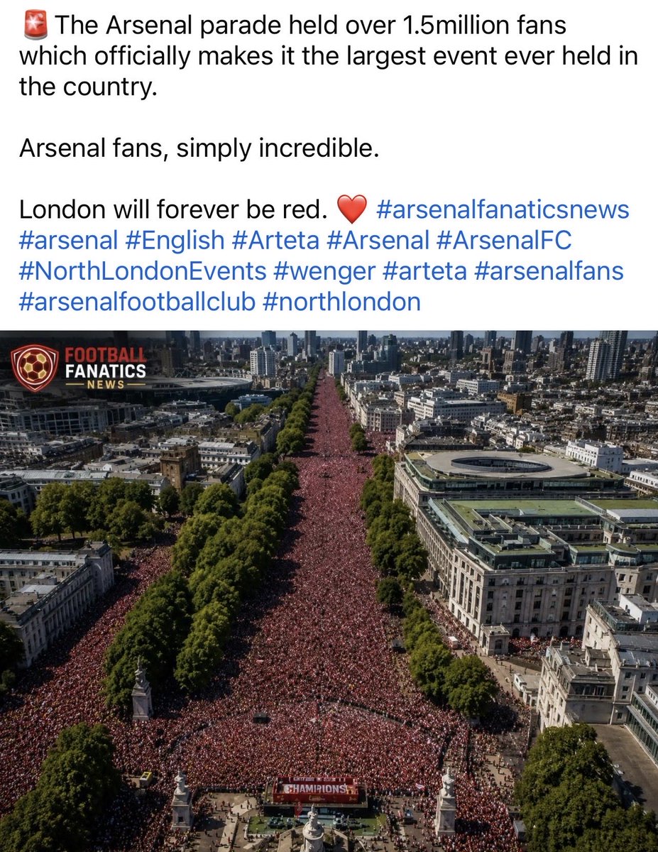 StaySafeLondon's tweet photo. @AnfieldPapers @LFCDataBase Arsenal Parade was larger than any other. 👌🏼 https://t.co/9ssyZDhvmK