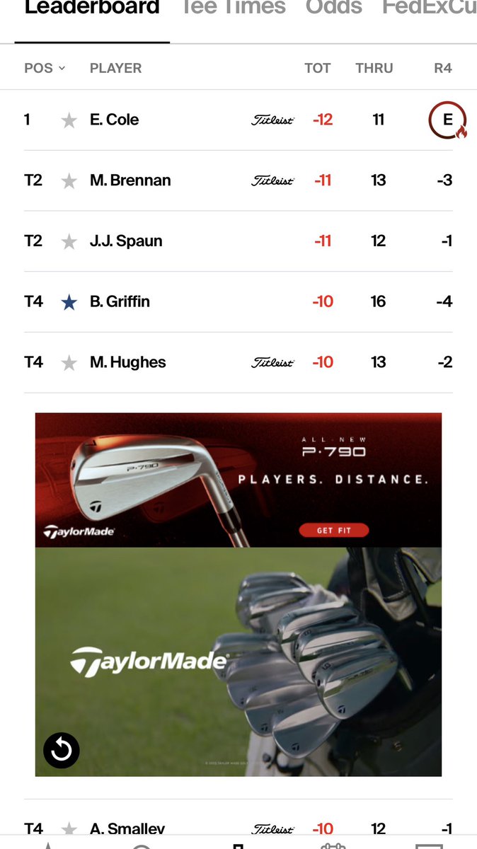 Willing2Die's tweet photo. @NathanCHubbard I guess Cole is “on fire.” He has one birdie in the last 10 holes. https://t.co/FeI1gz2GXX