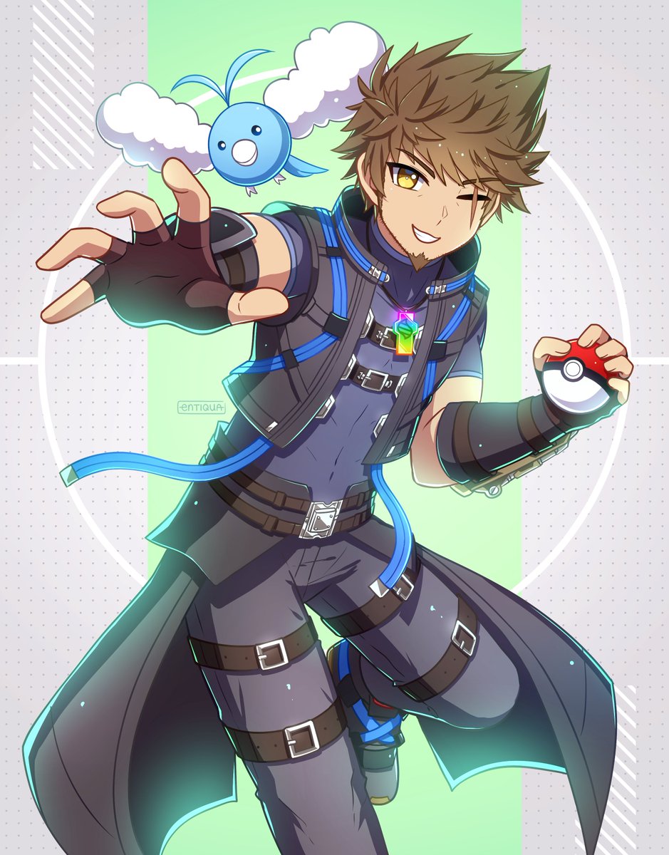 entiqua's tweet photo. pokemon trainer rex and swablu azurda ⚔️✨ commission for dominusultimus! https://t.co/0A3cAHFEan