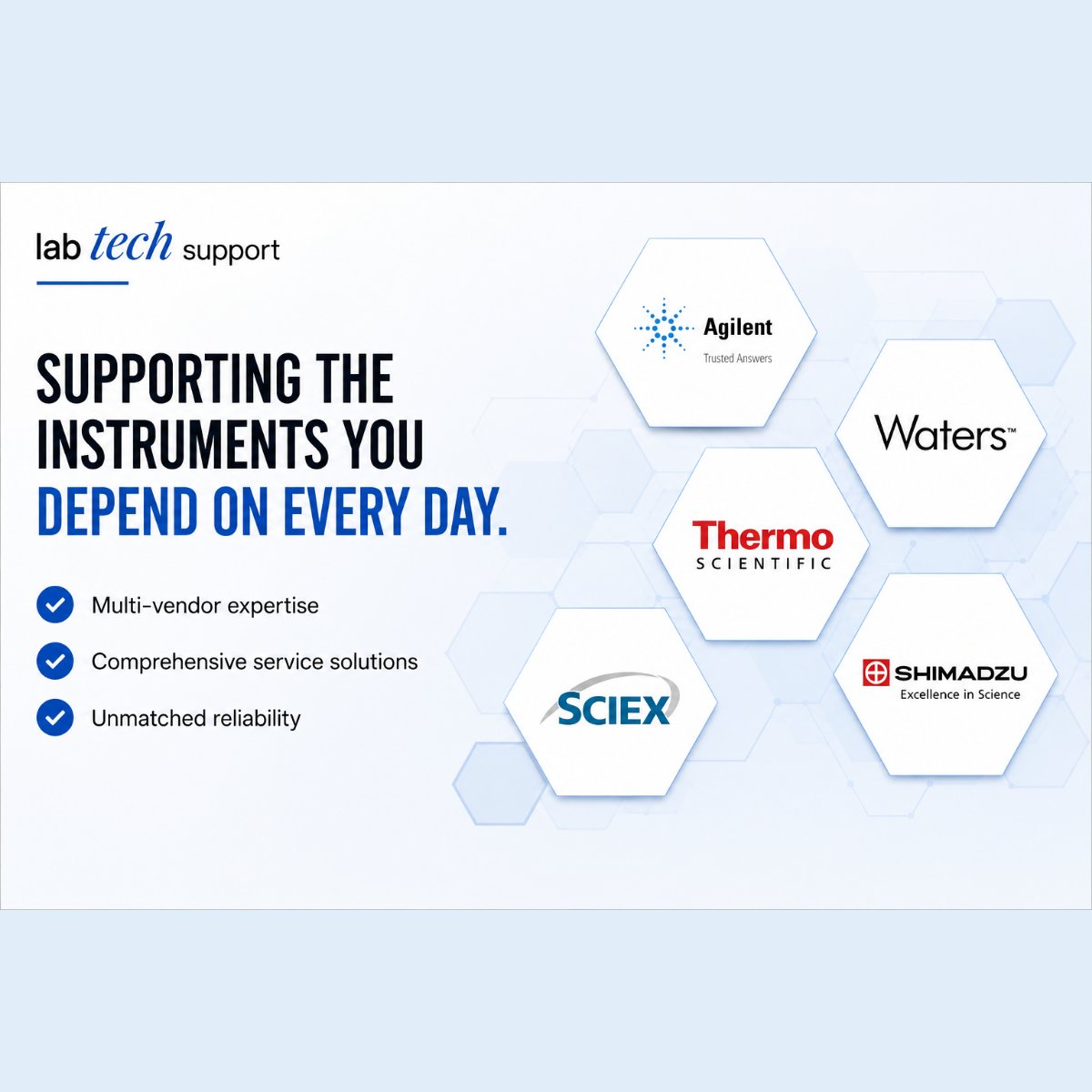 LabTech_Support's tweet photo. Supporting the instruments you depend on every day.
.
Lab Tech Support is an independent service provider and is not affiliated with or endorsed by the manufacturers whose trademarks appear in this post.
#labtechsupport
#multivendor
#lcms
#hplc
#asms https://t.co/RaYm4rkc2m