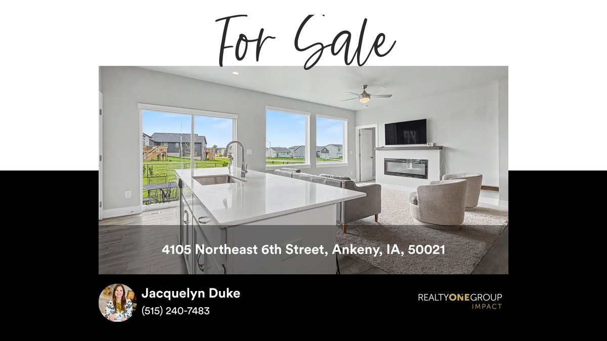 SellingIowa's tweet photo. 🛌 4 🛀 3 🚘 2
📍 4105 Northeast 6th Street, Ankeny, IA, 50021

My latest listing on RateMyAgent.
IOWA S65125000
https://t.co/CBvjNdMfTG

...
#ratemyagent #realestate #Realty_ONE_Group_Impact https://t.co/74TVeGZu7b