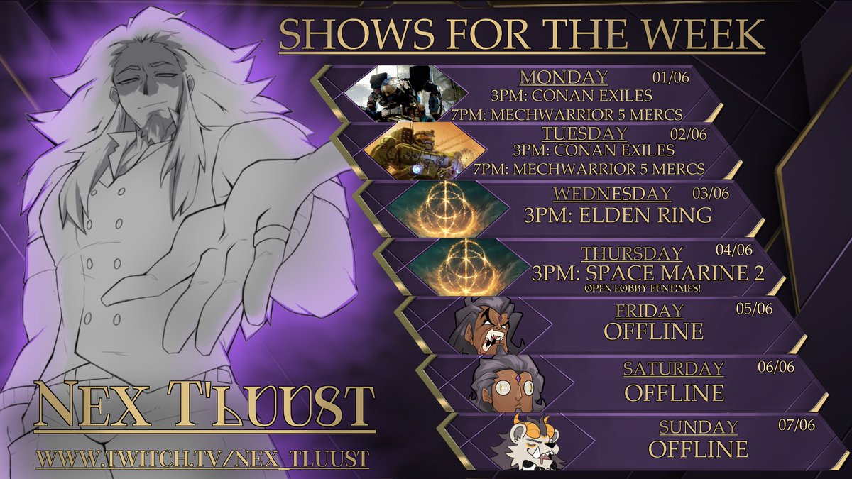 NexStreamer's tweet photo. Shorter week this week, but no less fun!
We got Mechs, Maniacs and Marines!
What's not to like!? https://t.co/MbuJaJOx9x