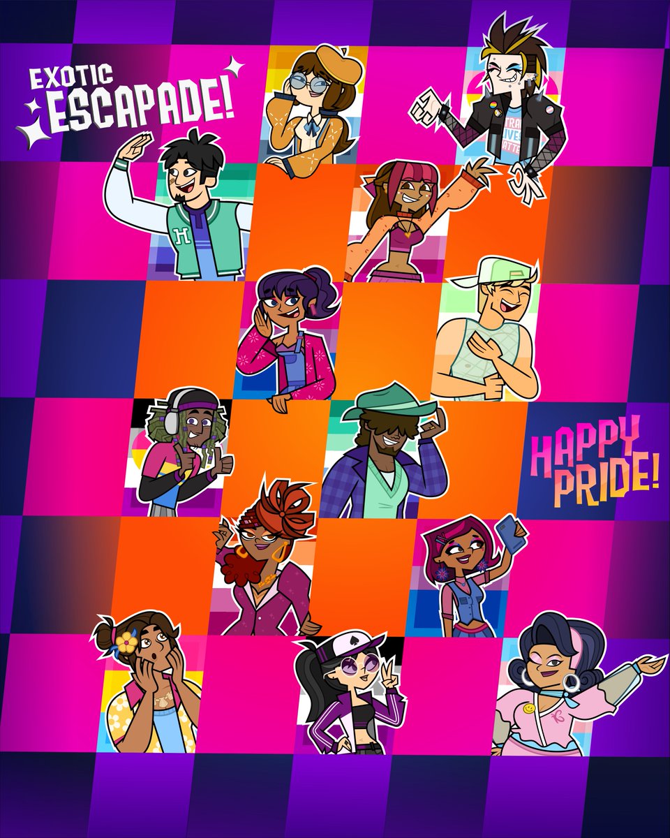 ExoticEscapade's tweet photo. Complete Pride Poster! ✨ 

What better way to celebrate than to reference the gayest show out there? 🏳️‍🌈✨

Even if their sexualities aren't always the center of the stories we want to tell, representation matters in media! Happy Pride!   

#eetwt #exoticescapade #exoticpride https://t.co/g5K7BK5ynC