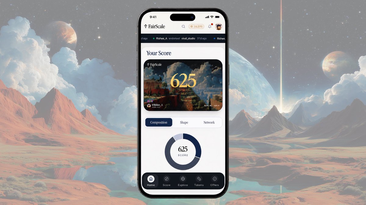 fairscalexyz's tweet photo. The first reputation-aware ‘life-app’. 

Coming to a screen near you soon, only on @solana. https://t.co/Y9bShjBwKR