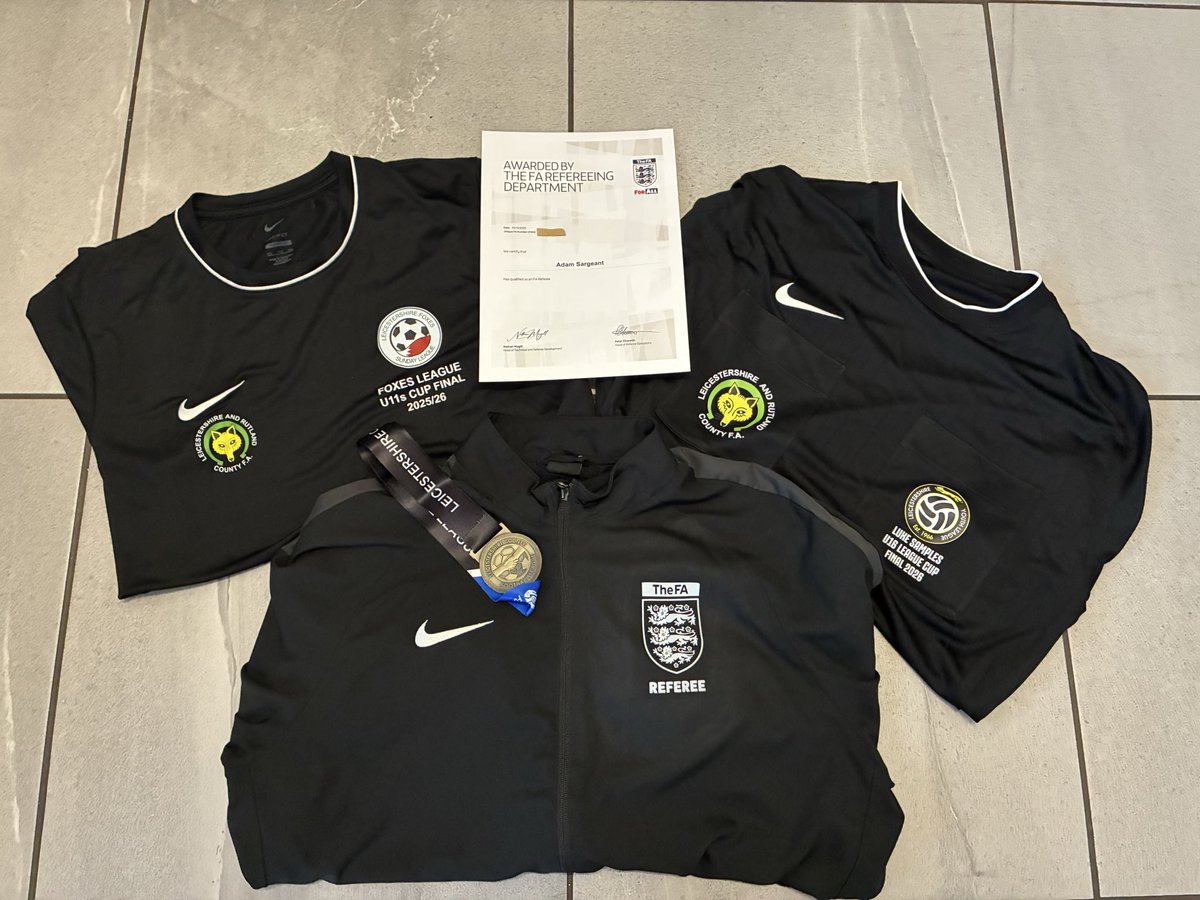 Sarge1707's tweet photo. Qualified in Dec 2025 after taking the course with @leicsfa
Since then: 57 games officiated, stepped into adult football, continued in the Leicestershire Youth League, and had the honour of being appointed to cup finals. Loved it!
#Referees #FootballReferee https://t.co/dRSg1mnh0w
