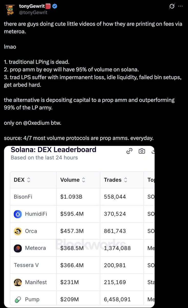 MikusLP's tweet photo. In hindsight, MarginFi's toxic campaign was a huge red flag about the project

Yes, users did not lose money, but many of them kept their funds on MarginFi, earning infinite points in hopes of airdrops and bearing huge opportunity costs 

Toxicity is a great indicator of project's legitimacy that people do not give enough credit to

For example, @DeFiTuna's founder Dhirk would scream on top of his lungs about how Meteora is sh*t and DeFiTuna is the future of France. Now their TVL is at $3m and the usage has dropped significantly

Another case by @tonyGewrit and 0xEdium (account deleted), where the founder spent more time trashtalking Meteora and LP Army rather than building the product. In the end, 0xEdium and magical 20% a month on SOL vanished as if it never existed

Yeah I'm crazy petty for remembering those posts, but the point still stands. No matter what niche, if the project's whole moat is "look we are better; others are mega trash" and "omg we even got airdrop coming!" then I can confidently say that you are not getting sh*t

Just use products that make you money. Farming days are gone